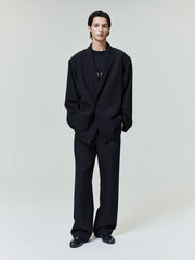Wool Ripstop Relaxed Long Jacket