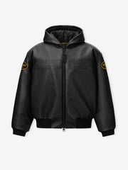 Vanson Essentials Leather Hooded Bomber